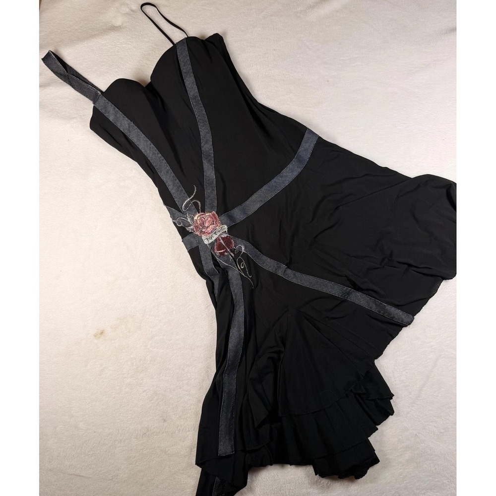 Vintage Y2K Just Cavalli Roberto Cavalli Embroidered Asymmetric Dress IT 44